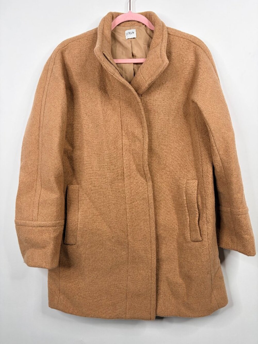 J. Crew City Coat for Women Heathered Acorn 6 Wool Blend Nude Camel Tan #A3781 - Picture 3 of 10